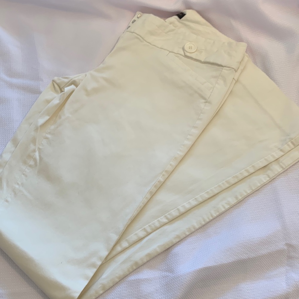 Cream colored women’s dress pants boot cut- by The Limited -exact stretch